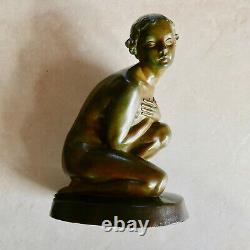 Ancient Bronze The Frileous Art Deco 1920-1930 Signed L. Alliot (1877-1967) 18 CM