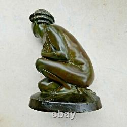 Ancient Bronze The Frileous Art Deco 1920-1930 Signed L. Alliot (1877-1967) 18 CM