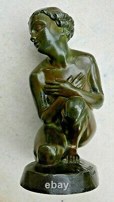 Ancient Bronze The Frileous Art Deco 1920-1930 Signed L. Alliot (1877-1967) 18 CM