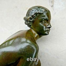 Ancient Bronze The Frileous Art Deco 1920-1930 Signed L. Alliot (1877-1967) 18 CM