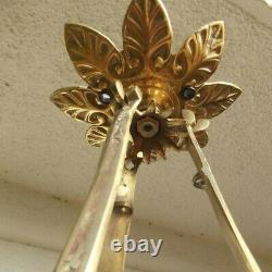 Ancient Lustre Suspension Art Deco Glass Pate Sign Leg Bronze Armature