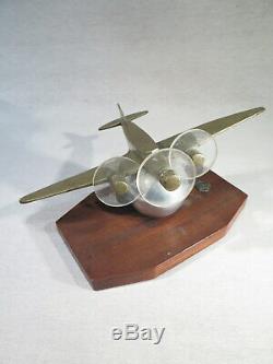 Ancient Plane Model Sculpture Bronze Art Deco Era