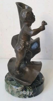 Angel cherub garnier bronze art nouveau 1900 putti vase sculpture