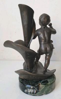 Angel cherub garnier bronze art nouveau 1900 putti vase sculpture