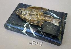Animal Bird Bronze Signed Comolera Susse Brothers On Marble Art Deco 19th