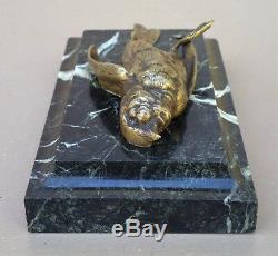 Animal Bird Bronze Signed Comolera Susse Brothers On Marble Art Deco 19th