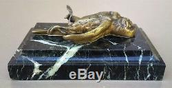 Animal Bird Bronze Signed Comolera Susse Brothers On Marble Art Deco 19th