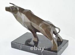 Animal Sculpture Bull Art Deco Art Nouveau Style Bronze Statue