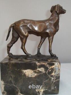 Animalier Dog Hunting Sculpture Statue Art Deco Style Art Nouveau Bronze