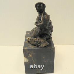 Animalier Hippopotamus Statue Sculpture Hunting Style Art Deco Style Art Nouveau