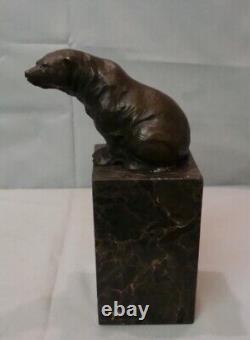 Animalier Style Animal Sculpture Solid Bronze Art Deco Style Art Nouveau