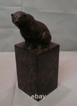 Animalier Style Animal Sculpture Solid Bronze Art Deco Style Art Nouveau