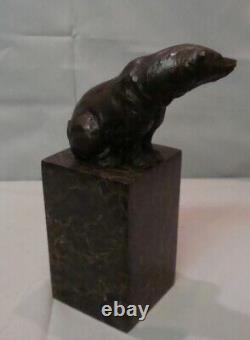 Animalier Style Animal Sculpture Solid Bronze Art Deco Style Art Nouveau