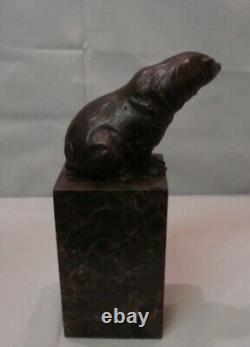 Animalier Style Animal Sculpture Solid Bronze Art Deco Style Art Nouveau