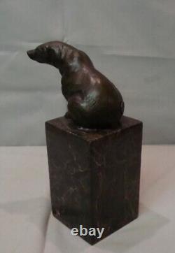 Animalier Style Animal Sculpture Solid Bronze Art Deco Style Art Nouveau