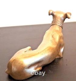 Anonymous Bronze Sculpture of a Art Deco Collared Lying Greyhound Dog