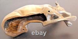 Anonymous Bronze Sculpture of a Art Deco Collared Lying Greyhound Dog