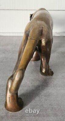 Antique 1930 Sculpture Statue Panther Leopard Jaguar Bronze Art Deco S. Melani