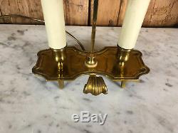 Antique 2-light Bronze Hot Water Bottle With Sheet Metal Lampshade