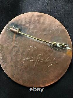 Antique Art Deco Bronze Brooch by JEAN AUGIS made in France