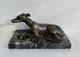 Antique Art Deco Bronze Greyhound Statue On A Marble Base, C. 1930