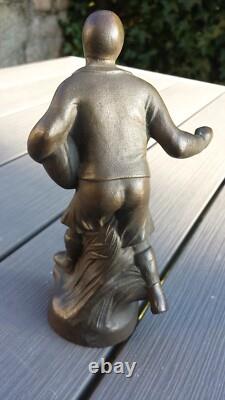Antique Art Deco Bronze Sculpture Representing a Rugby Player