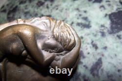 Antique Bronze Ashtray Nude Reclining Woman Art Deco 3.5 kg