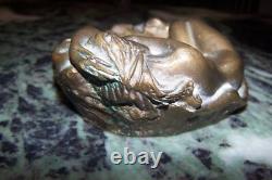 Antique Bronze Ashtray Nude Reclining Woman Art Deco 3.5 kg