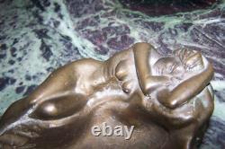 Antique Bronze Ashtray Nude Reclining Woman Art Deco 3.5 kg