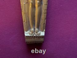 Antique Bronze Letter Opener Art Deco Gilded Signed Lucien Bazor 1928 25 cm