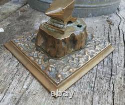 Antique Bronze Paperweight Anvil Blacksmith Tools Art Deco