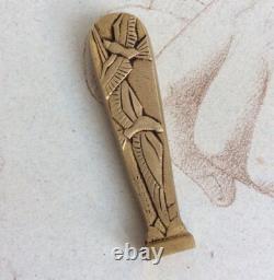 Antique Golden Bronze Seal Stamp Seagulls Art Deco Signed BIZETTE
