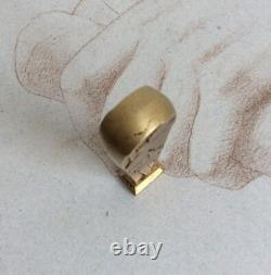 Antique Golden Bronze Seal Stamp Seagulls Art Deco Signed BIZETTE