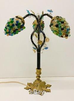 Antique Murano Beautiful Deco Lamp Bronze Clusters Grape Art Nouveau
