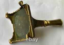 Antique Persian Islamic Art Deco Bronze Engraved Qalamzani Qajar 19th Century