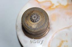 Antique bronze and onyx inkwell, Napoleon eagle, blotter, Art Deco period