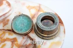 Antique bronze and onyx inkwell, Napoleon eagle, blotter, Art Deco period