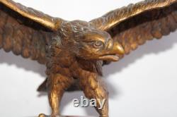Antique bronze and onyx inkwell, Napoleon eagle, blotter, Art Deco period