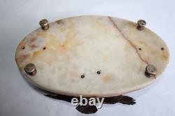 Antique bronze and onyx inkwell, Napoleon eagle, blotter, Art Deco period