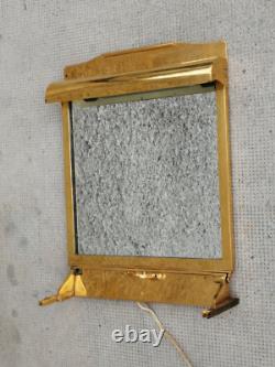Antique gilded bronze Art Deco mirror Leleu Ruhlmann modernist train