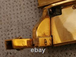 Antique gilded bronze Art Deco mirror Leleu Ruhlmann modernist train