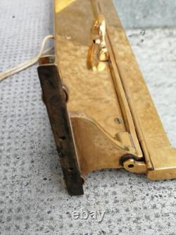 Antique gilded bronze Art Deco mirror Leleu Ruhlmann modernist train