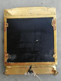 Antique gilded bronze Art Deco mirror Leleu Ruhlmann modernist train