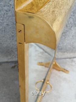 Antique gilded bronze Art Deco mirror Leleu Ruhlmann modernist train