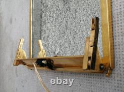 Antique gilded bronze Art Deco mirror Leleu Ruhlmann modernist train