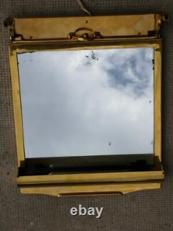 Antique gilded bronze Art Deco mirror Leleu Ruhlmann modernist train
