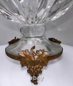 Antique grape bowl in Baccarat crystal and bronze, 19th century