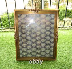 Antique superb Art Deco bronze frame to stand or hang, rose decoration