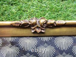Antique superb Art Deco bronze frame to stand or hang, rose decoration
