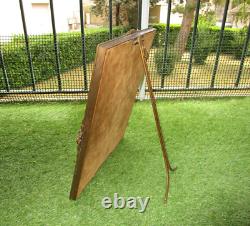 Antique superb Art Deco bronze frame to stand or hang, rose decoration